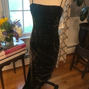 ABS Allen B Schwartz leopard high cut gown